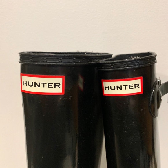 Black gloss hunter rain boots - Picture 3 of 4